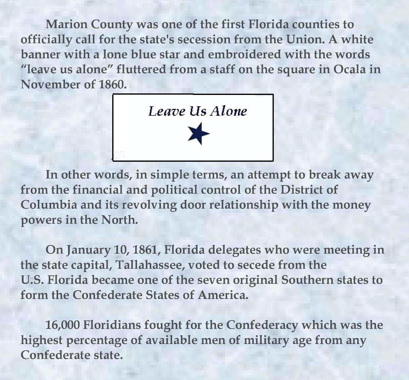 Marion County was one of the first Florida counties